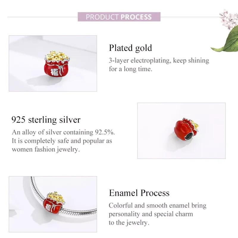 (bild till) Pandora Stil Berlock Kinesisk Lucky Bag - Bsc100 - View 8