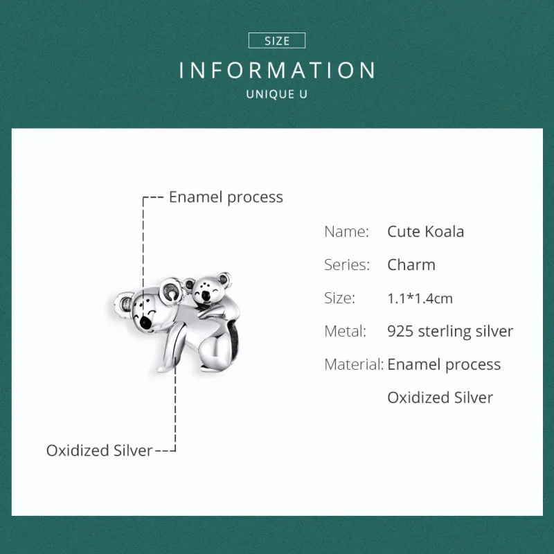 (bild till) Pandora Stil Berlock Koala Med Barn - Bsc260 - View 6