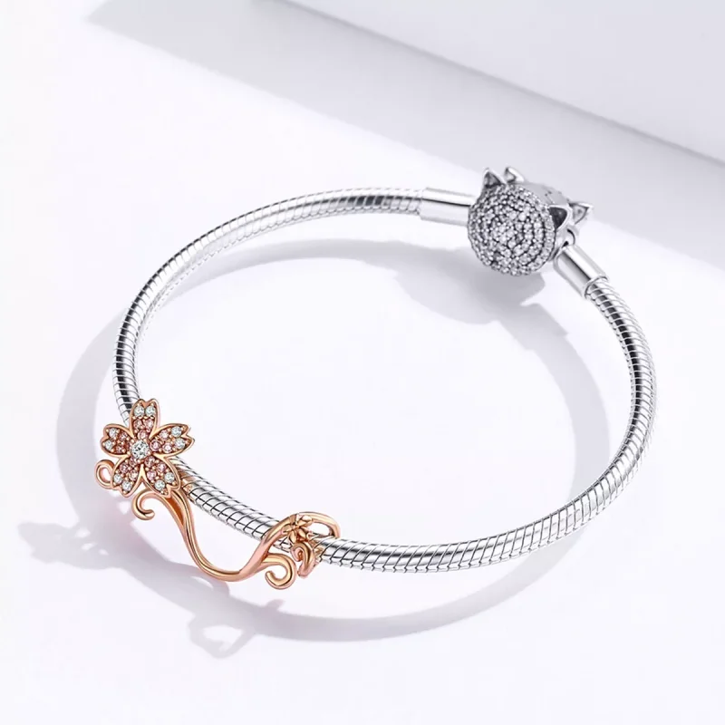 (bild till) Pandora Stil Berlock Körsbärsblommor 14 Karat Roséguld - Scc1033-C - View 3