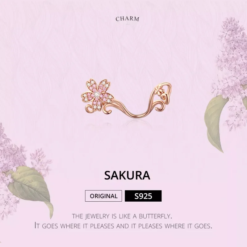 (bild till) Pandora Stil Berlock Körsbärsblommor 14 Karat Roséguld - Scc1033-C - View 5