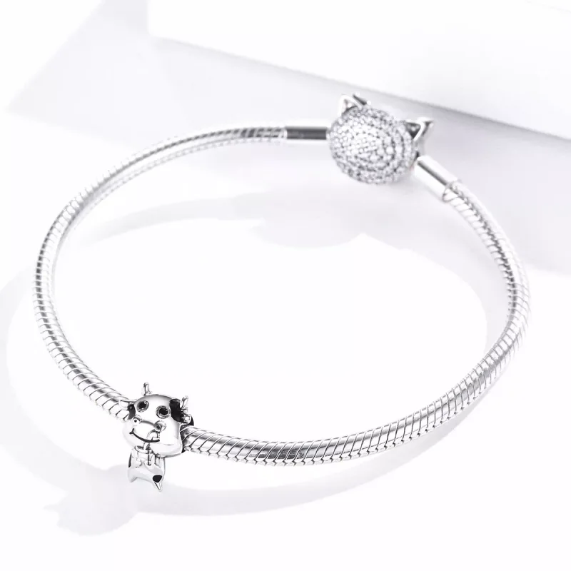 (bild till) Pandora Stil Berlock Lilla Ko - Scc1574 - View 3
