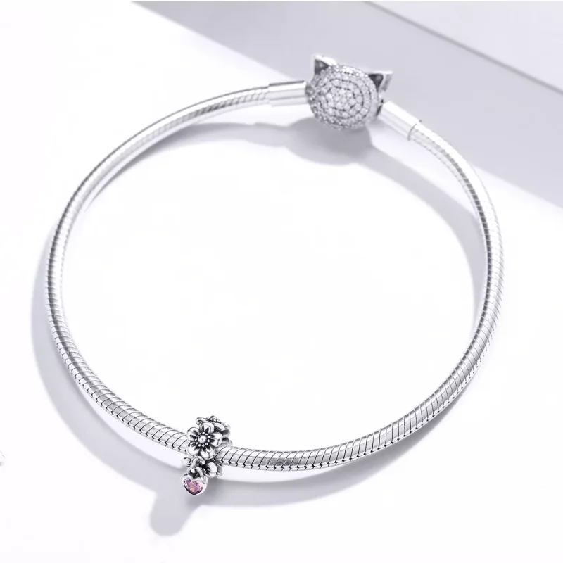 (bild till) Pandora Stil Berlock Love Flower - Scc1485 - View 3