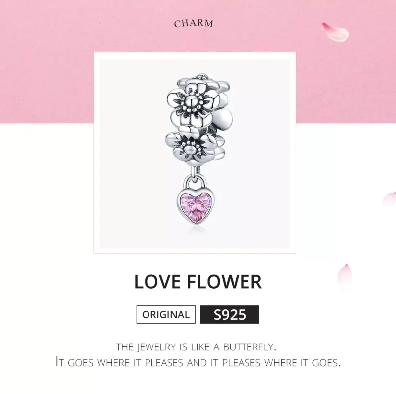 (bild till) Pandora Stil Berlock Love Flower - Scc1485 - View 5