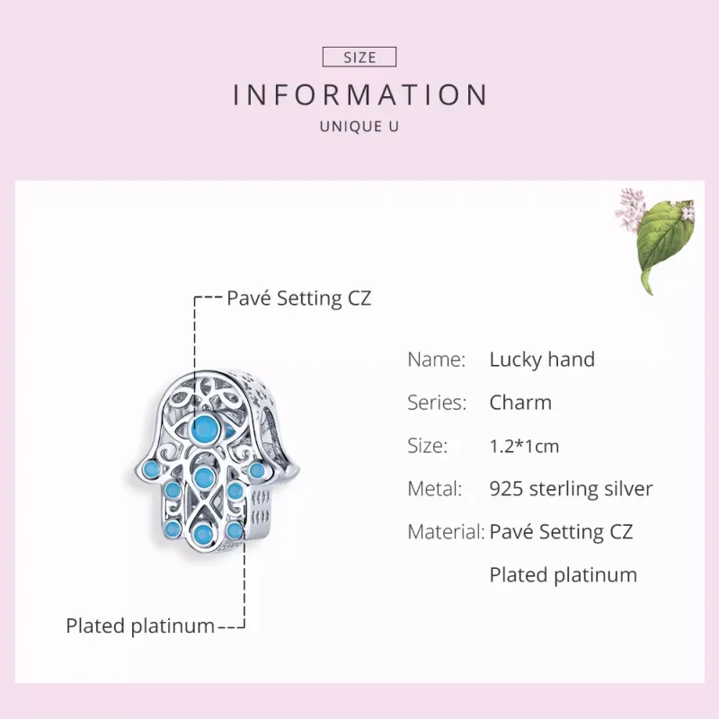 (bild till) Pandora Stil Berlock Lucky Hand - Scc1757 - View 7