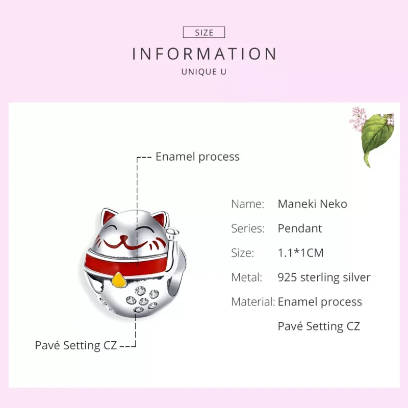 (bild till) Pandora Stil Berlock Maneki Neko - Scc1374 - View 6