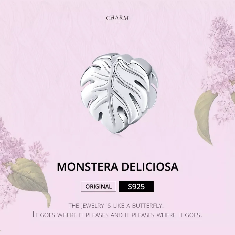 (bild till) Pandora Stil Berlock Monstera Deliciosa - Bsc141 - View 6