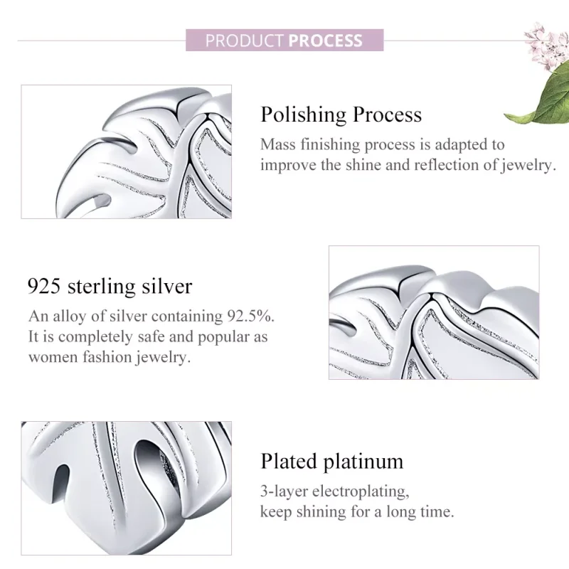 (bild till) Pandora Stil Berlock Monstera Deliciosa - Bsc141 - View 8