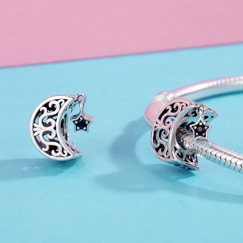 (bild till) Pandora Stil Berlock Moon And Star - Scc483 - View 6