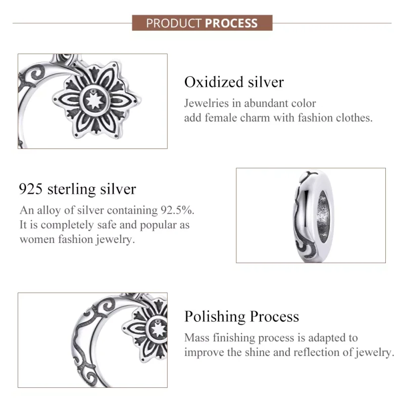 (bild till) Pandora Stil Berlock Moon Lotus - Scc1826 - View 7