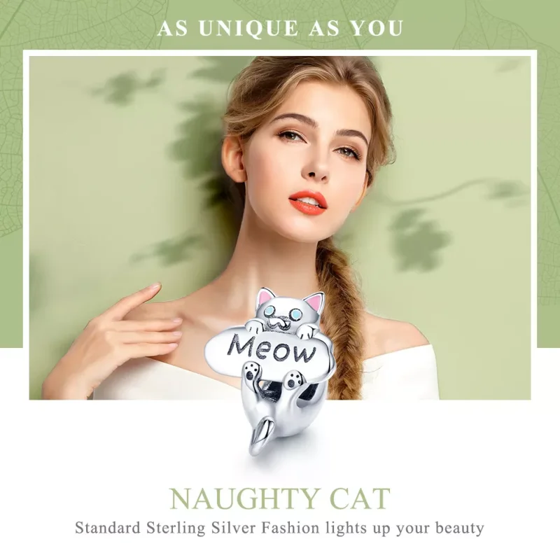 (bild till) Pandora Stil Berlock Naughty Cat Parfymflaska - Scc874 - View 6