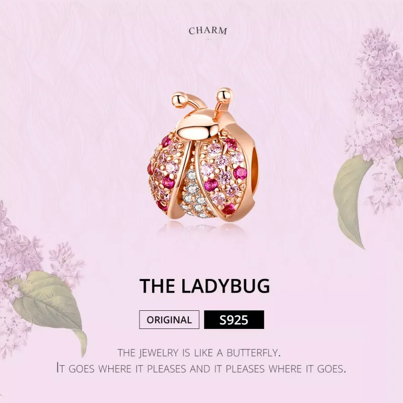 (bild till) Pandora Stil Berlock Nyckelpiga 14 Karat Roséguld - Scc1120-C - View 2