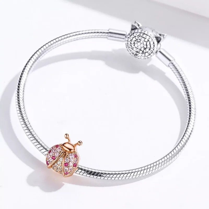 (bild till) Pandora Stil Berlock Nyckelpiga 14 Karat Roséguld - Scc1120-C - View 4