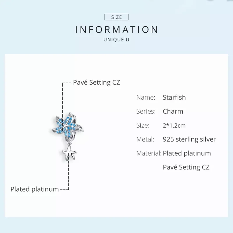 (bild till) Pandora Stil Berlock Oceanisk Sjöstjärna - Bsc252 - View 6