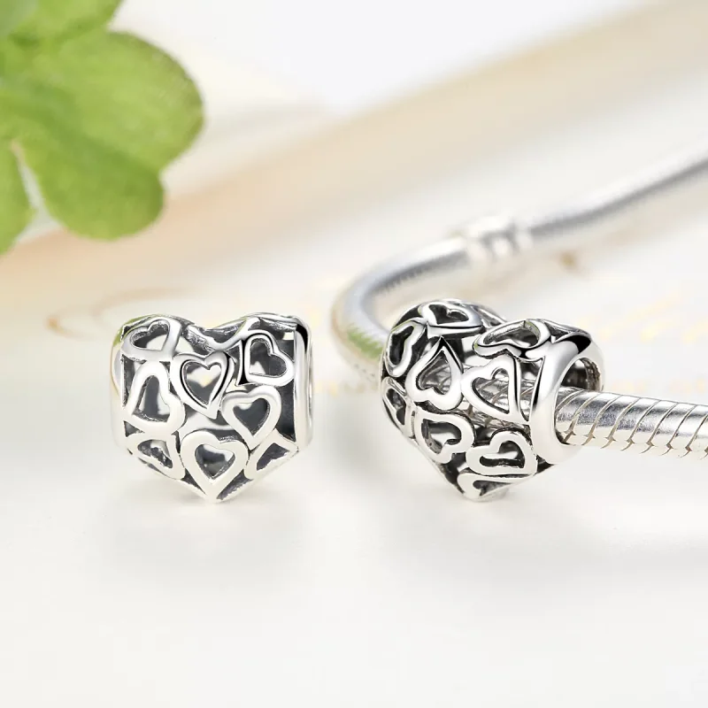 (bild till) Pandora Stil Berlock Openwork Hearts - Scc024 - View 2