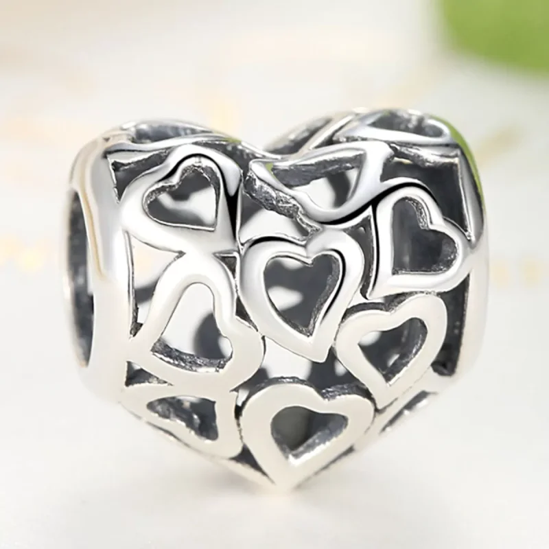 (bild till) Pandora Stil Berlock Openwork Hearts - Scc024 - View 3