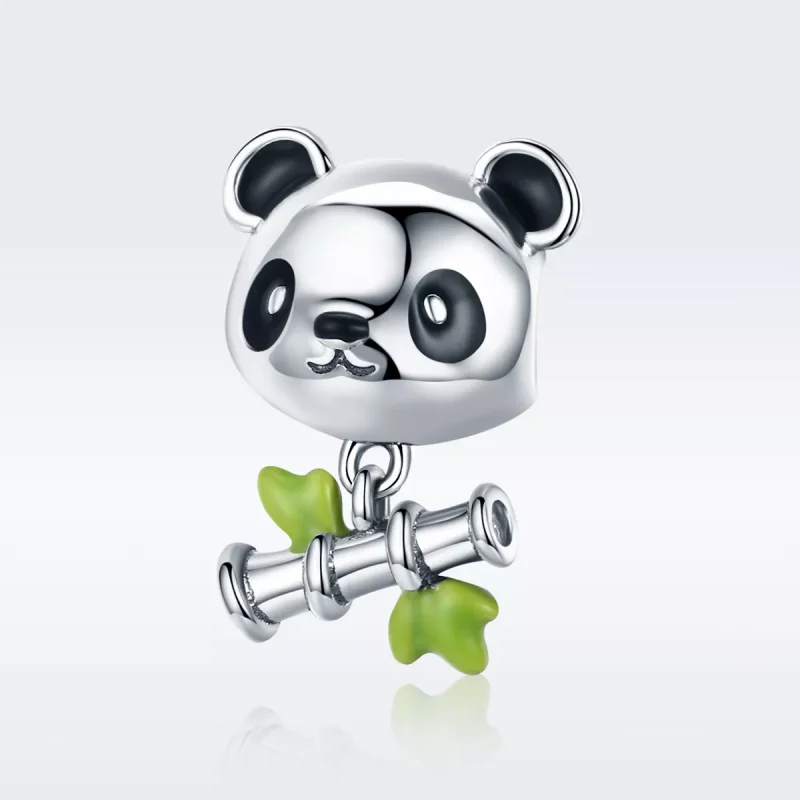 (bild till) Pandora Stil Berlock Panda Älskar Att Äta Bambu - Scc325 - View 2