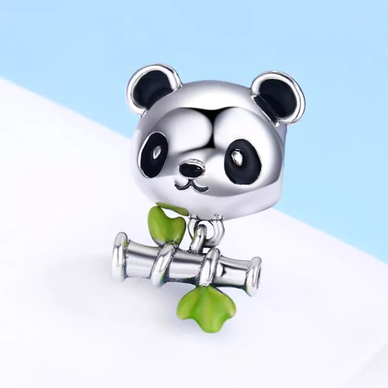(bild till) Pandora Stil Berlock Panda Älskar Att Äta Bambu - Scc325 - View 4