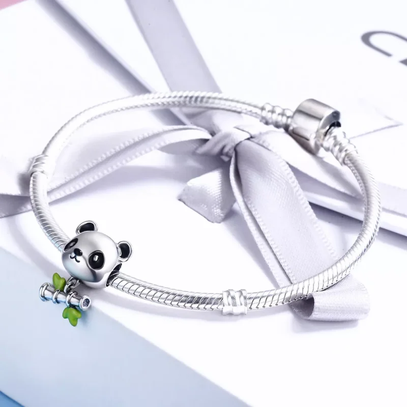 (bild till) Pandora Stil Berlock Panda Älskar Att Äta Bambu - Scc325 - View 5