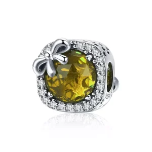 (bild till) Pandora Stil Berlock Pavé Gul ​​Rosett - Scc1058-Ye