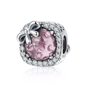 (bild till) Pandora Stil Berlock Pavé Rosa Rosett - Scc1058-Pk