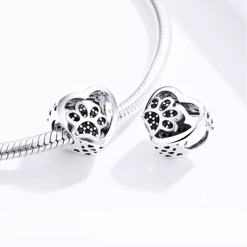 (bild till) Pandora Stil Berlock Paw Mark Of Pets - Scc1191-Bk - View 3