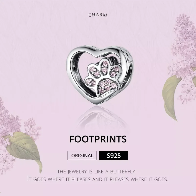 (bild till) Pandora Stil Berlock Pet Footprint - Scc1191 - View 2