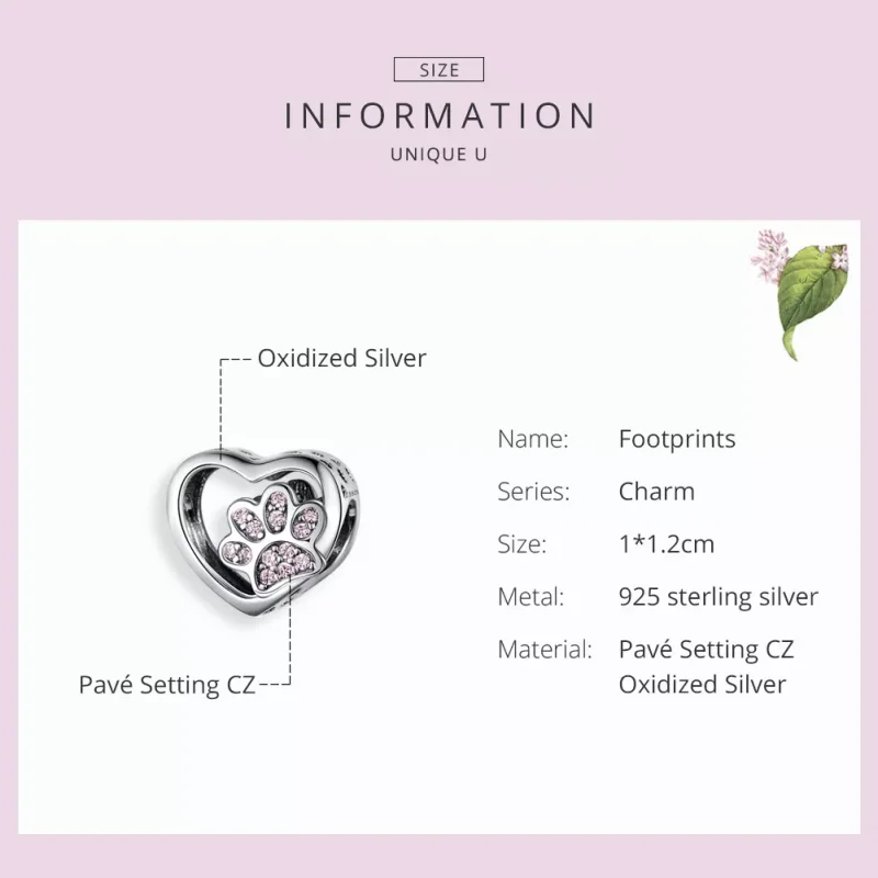 (bild till) Pandora Stil Berlock Pet Footprint - Scc1191 - View 3