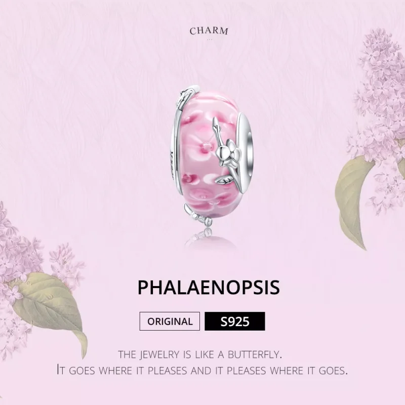 (bild till) Pandora Stil Berlock Phalaenopsis - Scc1281 - View 2