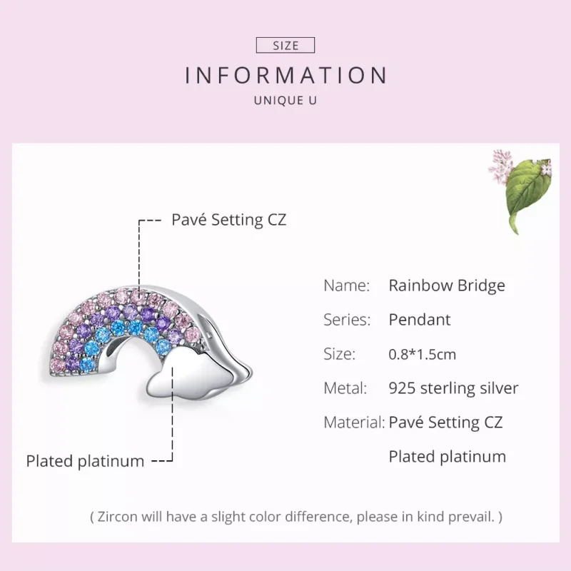 (bild till) Pandora Stil Berlock Rainbow Bridge - Scc1788 - View 7