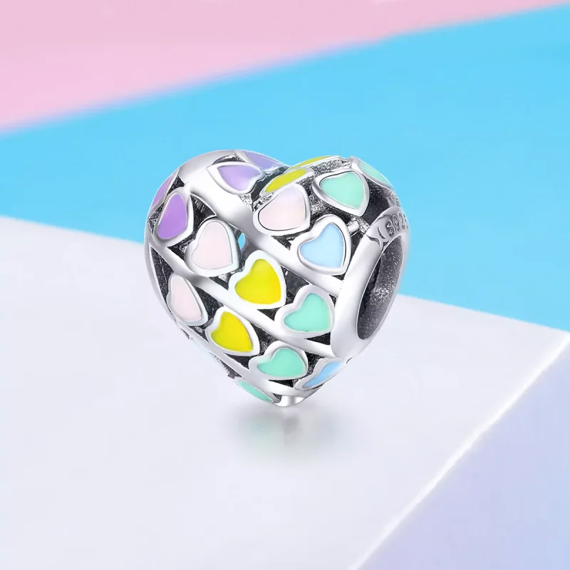 (bild till) Pandora Stil Berlock Rainbow Heart - Scc902 - View 2