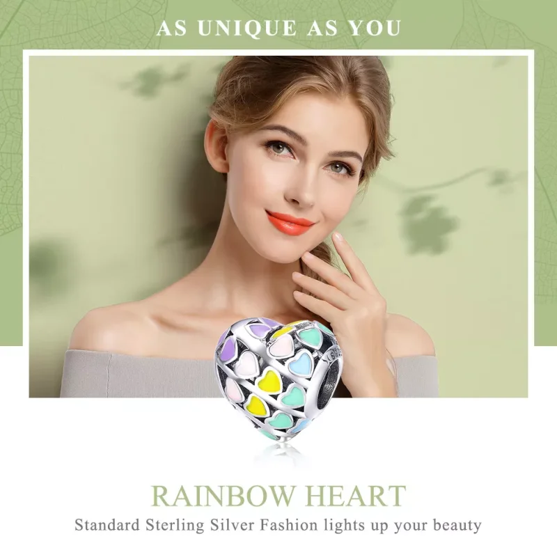 (bild till) Pandora Stil Berlock Rainbow Heart - Scc902 - View 6