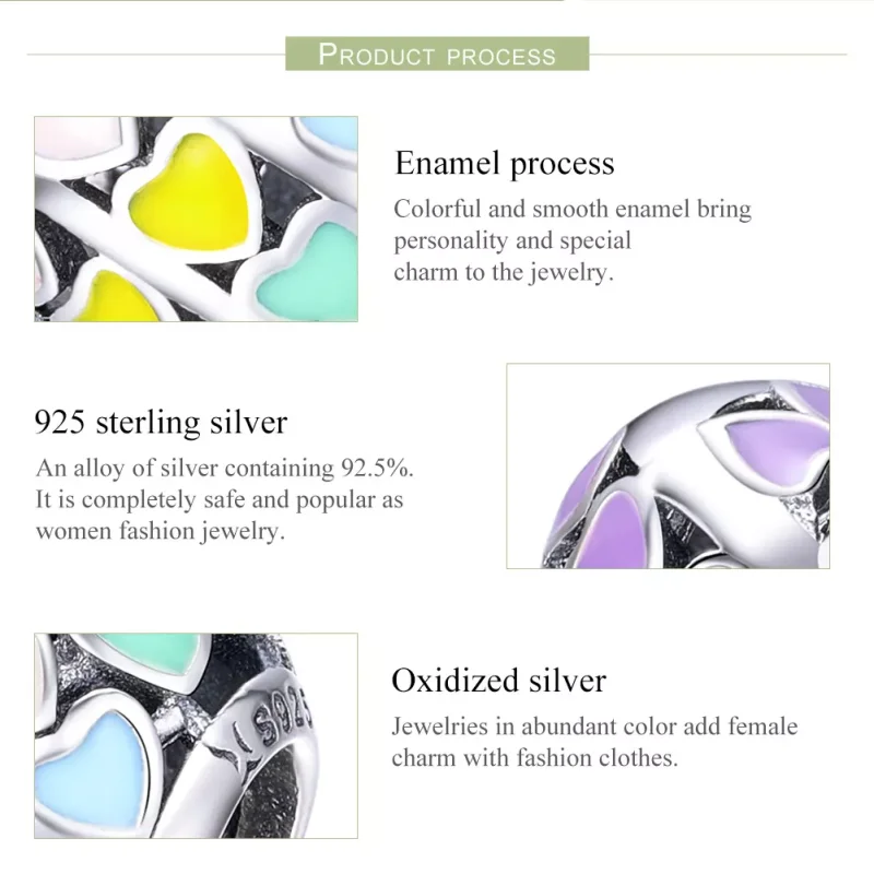 (bild till) Pandora Stil Berlock Rainbow Heart - Scc902 - View 7