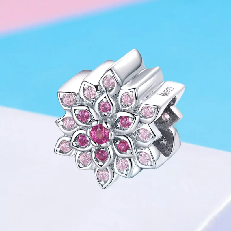 (bild till) Pandora Stil Berlock Röd Lotus - Bsc038 - View 2