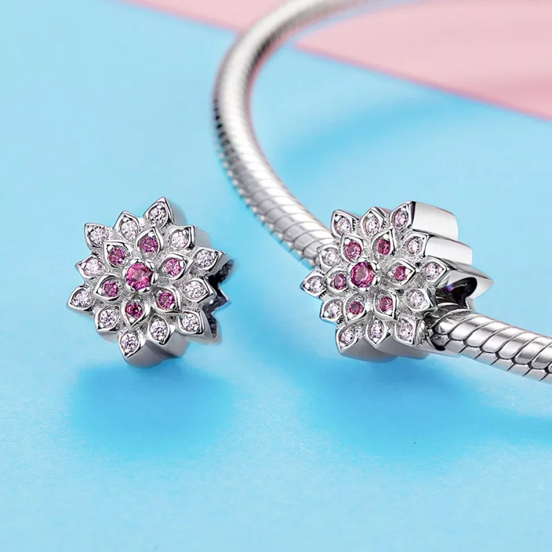 (bild till) Pandora Stil Berlock Röd Lotus - Bsc038 - View 3