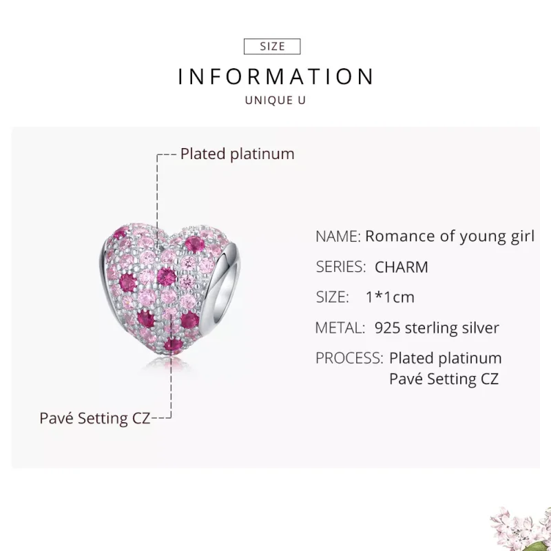 (bild till) Pandora Stil Berlock Romantik av Ung Flicka - Bsc118 - View 7