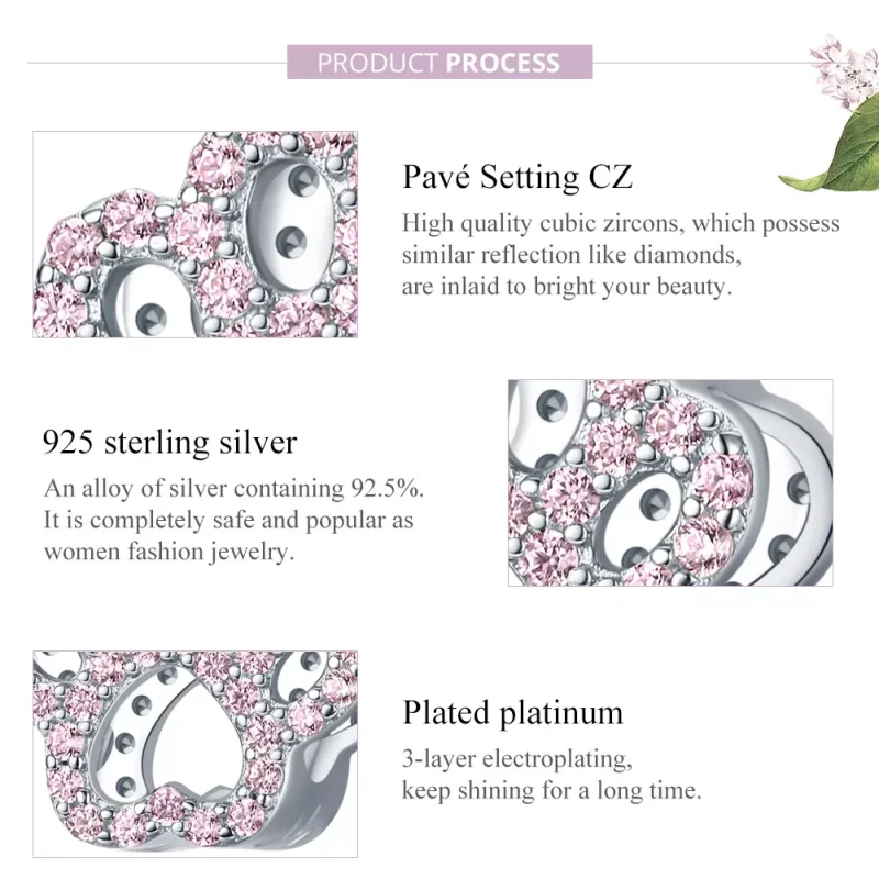 (bild till) Pandora Stil Berlock Rosa Tass - Bsc164 - View 8