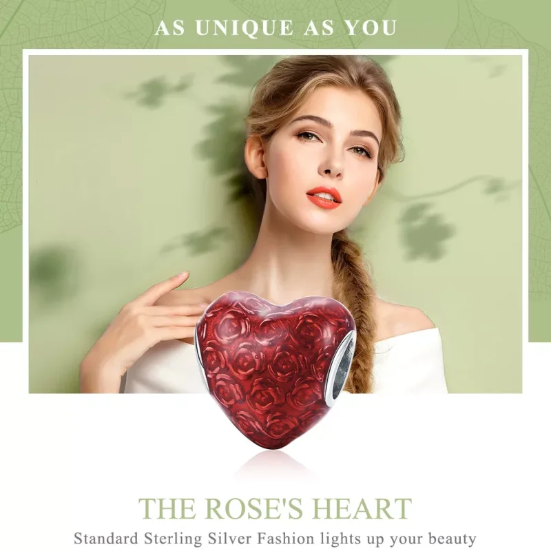 (bild till) Pandora Stil Berlock Rose Heart - Scc1064 - View 2