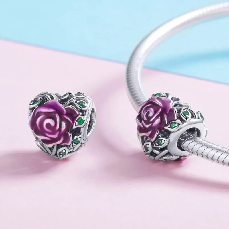 (bild till) Pandora Stil Berlock Rose Heart - Scc927 - View 4