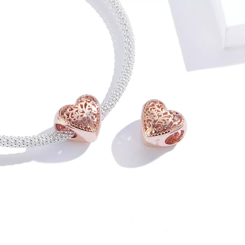 (bild till) Pandora Stil Berlock Rose Släktträd 14 Karat Roséguld - Bsc215 - View 3