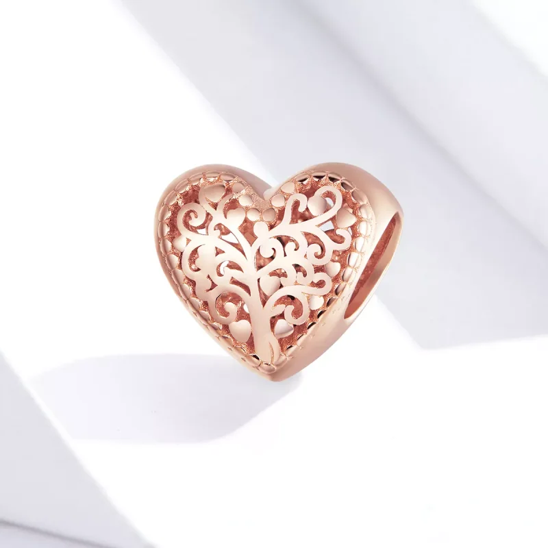 (bild till) Pandora Stil Berlock Rose Släktträd 14 Karat Roséguld - Bsc215 - View 4