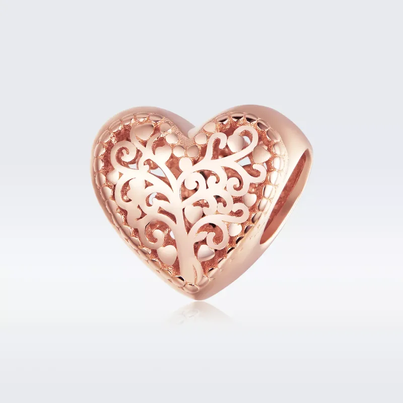(bild till) Pandora Stil Berlock Rose Släktträd 14 Karat Roséguld - Bsc215 - View 5