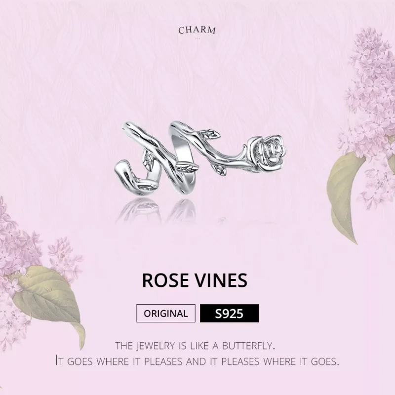 (bild till) Pandora Stil Berlock Rose Vines - Bsc310 - View 6