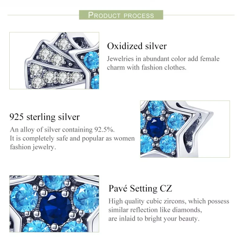 (bild till) Pandora Stil Berlock Sapphire Jewellery Stars - Scc912 - View 7