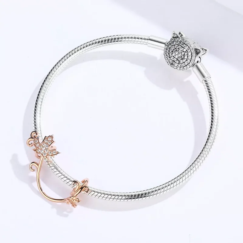 (bild till) Pandora Stil Berlock Slient Leaves 14 Karat Roséguld - Scc1254 - View 3