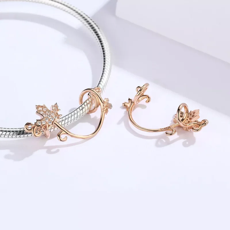 (bild till) Pandora Stil Berlock Slient Leaves 14 Karat Roséguld - Scc1254 - View 4
