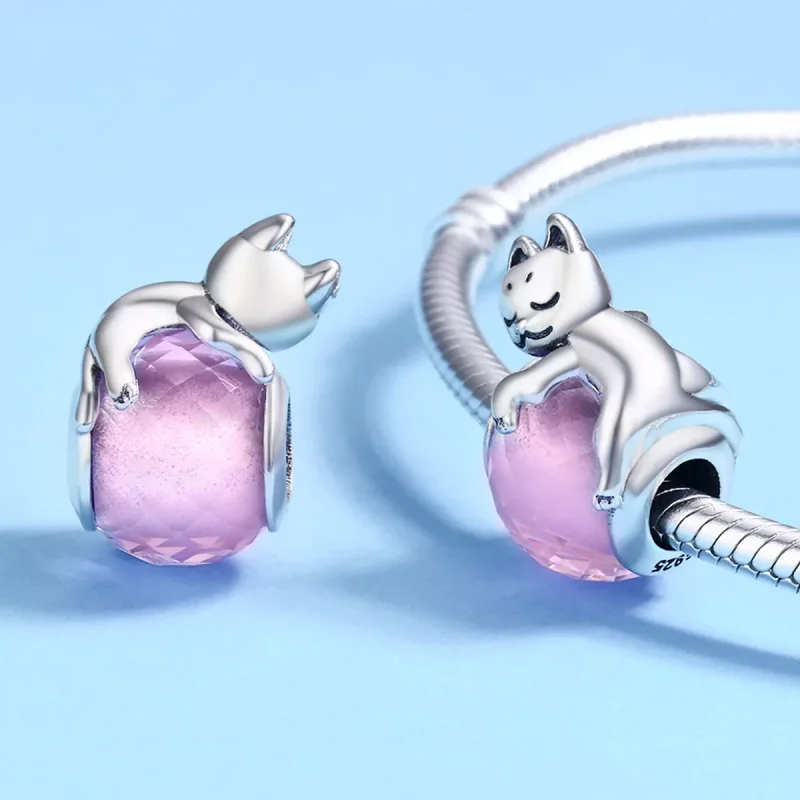 (bild till) Pandora Stil Berlock Sovande Katt - Scc447 - View 5