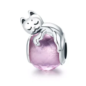 (bild till) Pandora Stil Berlock Sovande Katt - Scc447