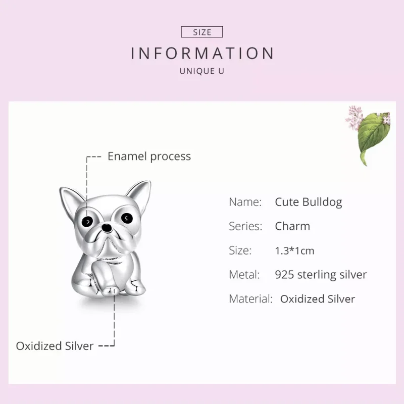 (bild till) Pandora Stil Berlock Söt Frenchie Bulldog - Scc1599 - View 7