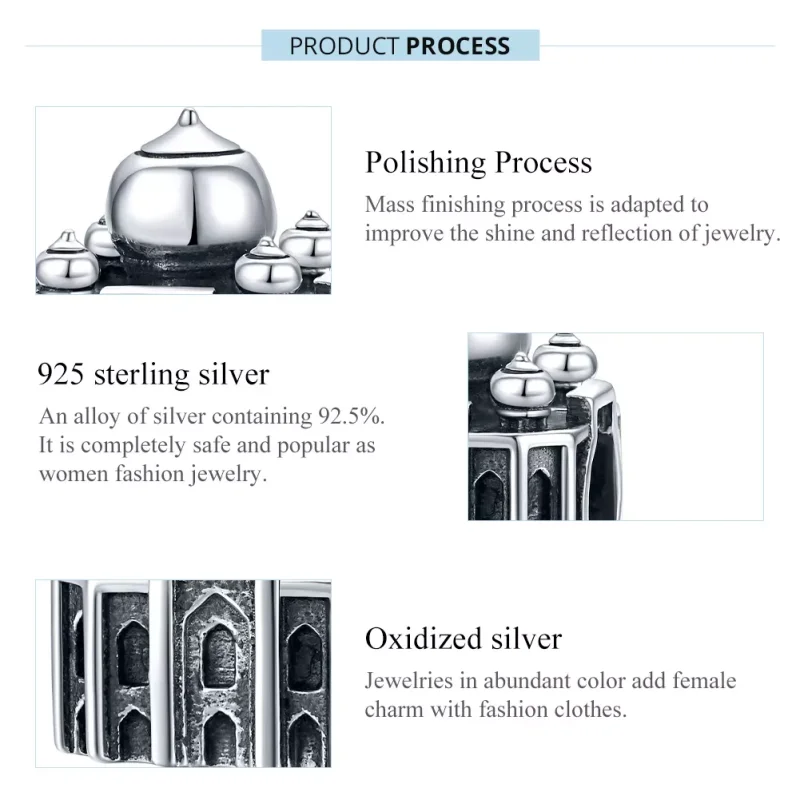 (bild till) Pandora Stil Berlock Taj Mahal - Scc1542 - View 7