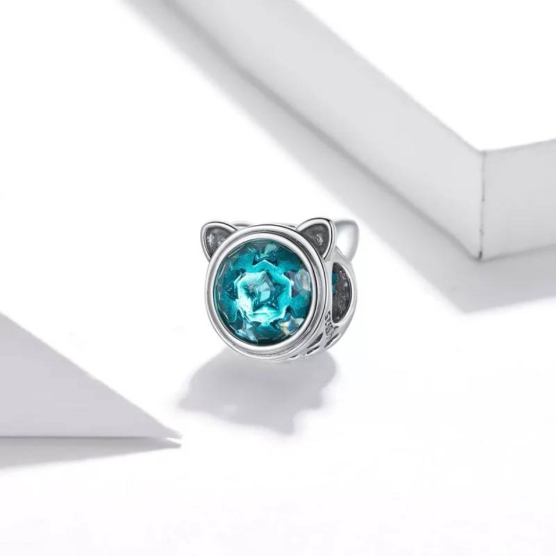 (bild till) Pandora Stil Berlock Teal Cat - Scc1800 - View 2